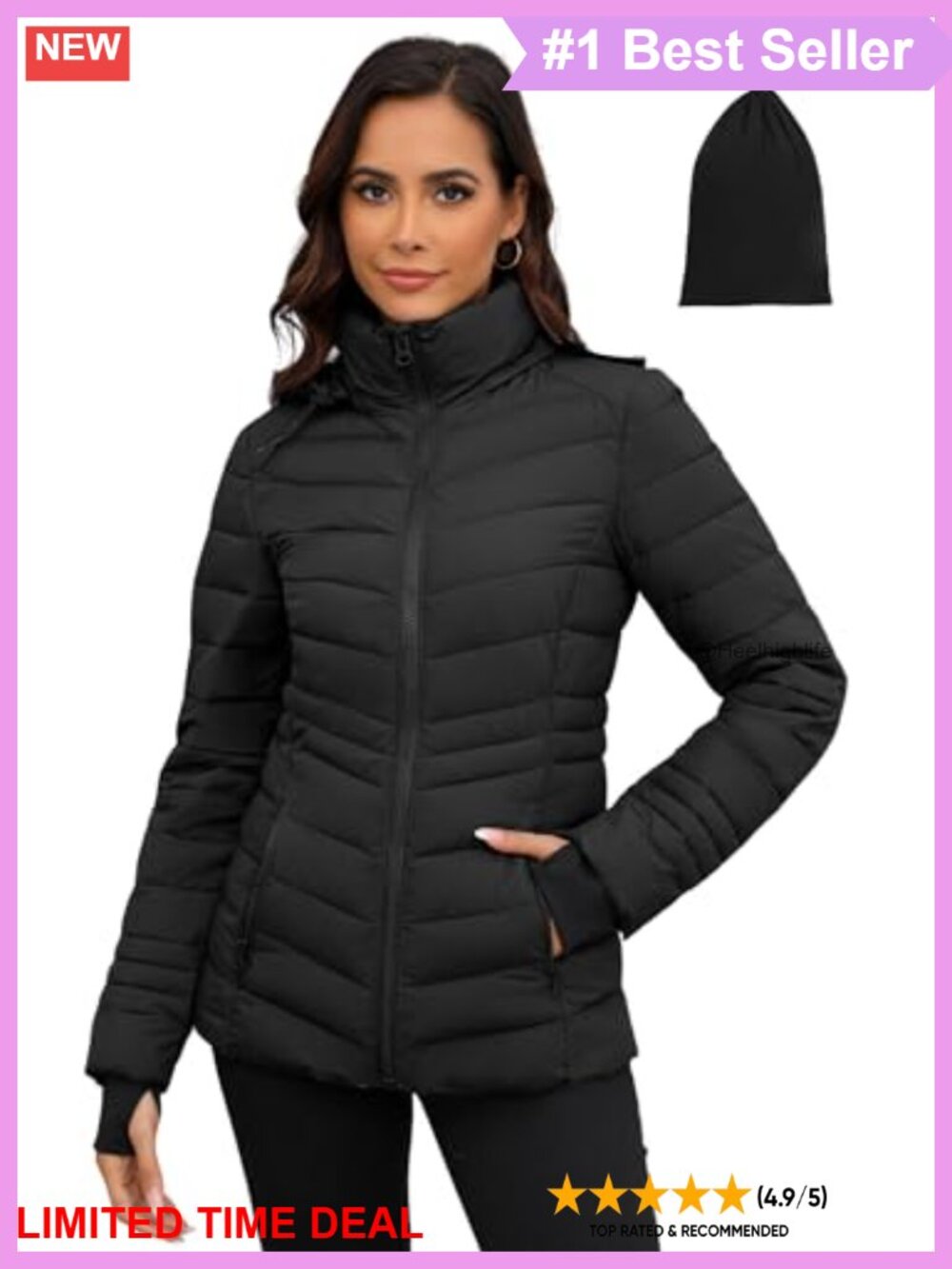 Packable Lightweight Puffer Jacket Down Alternative Quilted